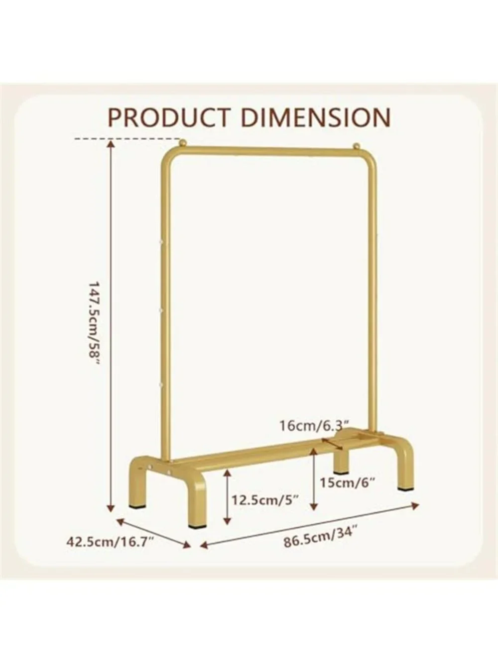 Standard Clothes Clothing Garment Rack with Storage Shelves Clothes